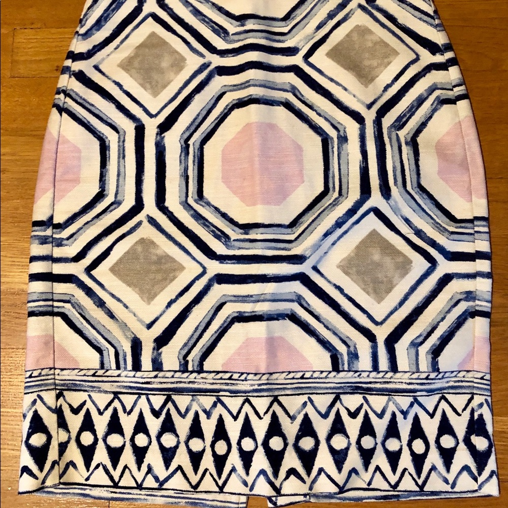LOFT Geometric Print Pencil Skirt
